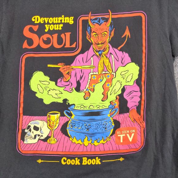 Steven Rhodes Men's Devouring Your Soul T-Shirt Black Medium Short Sleeve Cotton - Picture 4 of 12